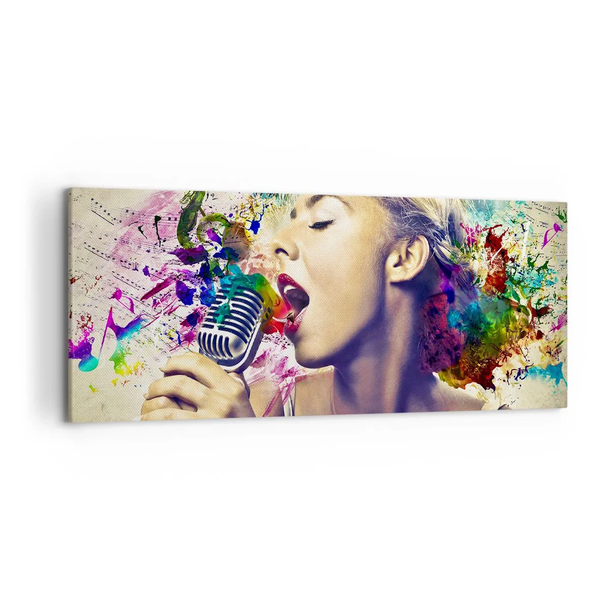 Canvastavla - Bild på duk - Måla världen med rösten - 120x50 cm