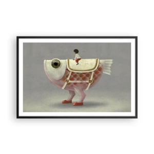 Affisch i svart ram - Fiskryttare - 91x61 cm