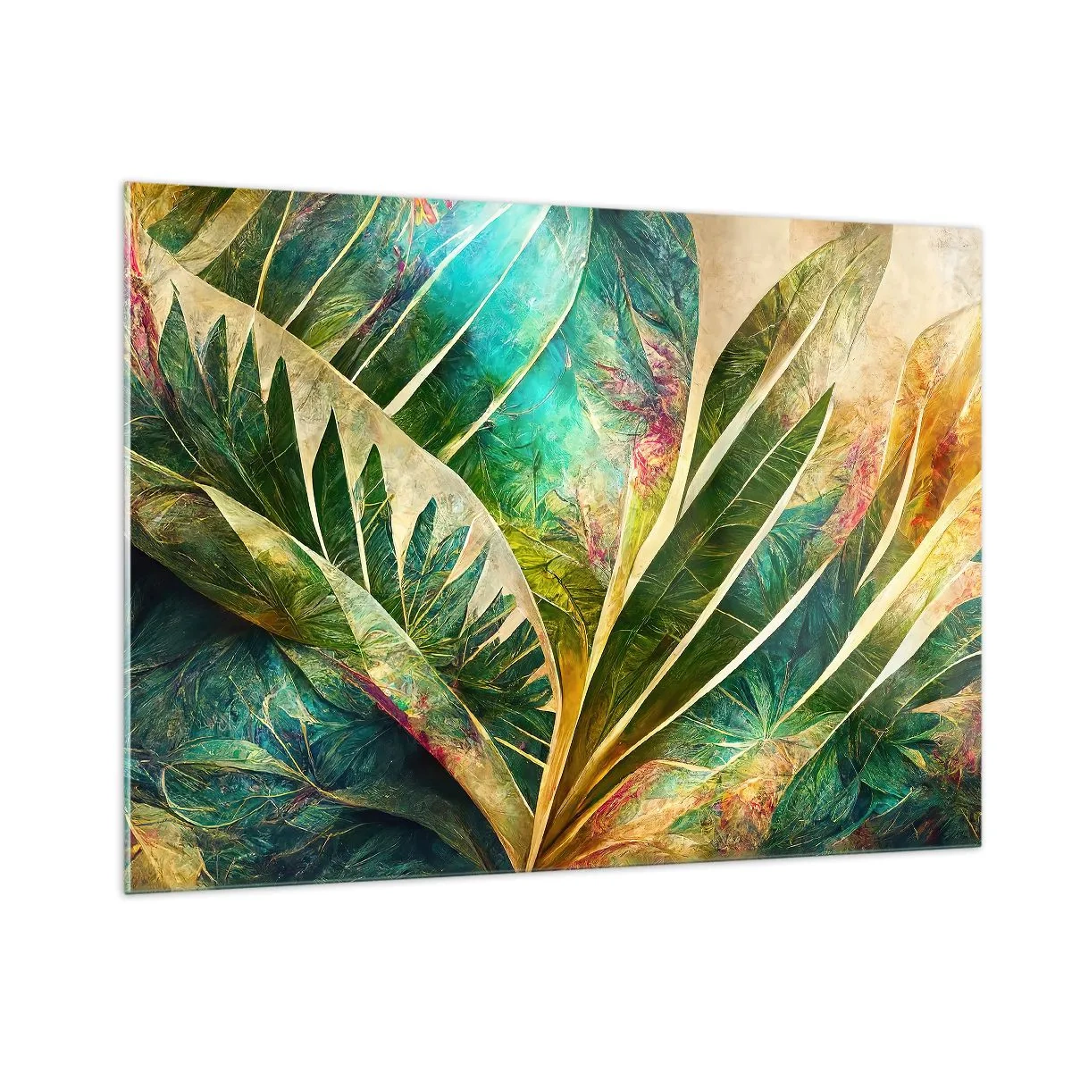 Glastavla - Bild på glas - Färger i tropikerna - 100x70 cm