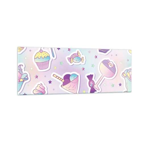 Glastavla - Bild på glas - Skulle vilja ha födelsedag varje dag - 140x50 cm