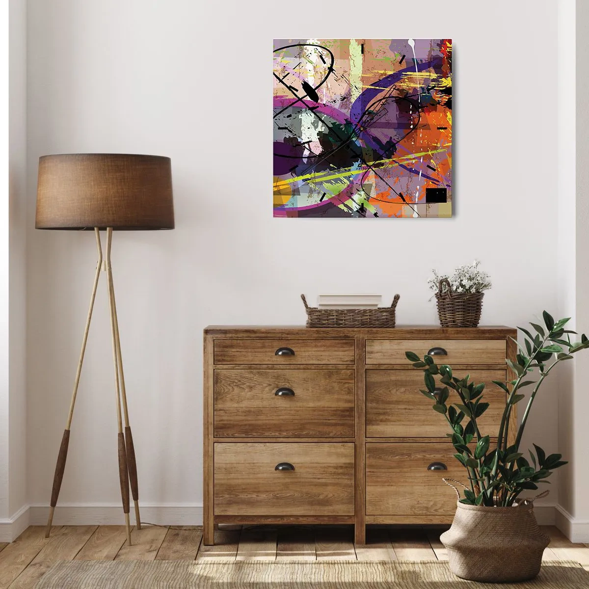 Väggklocka - Klocka på glas - Rakt fram eller runt - 40x40 cm