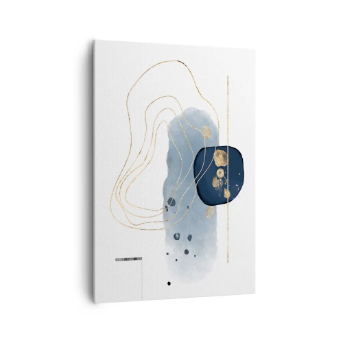 Canvastavla - Bild på duk - Blå-guld fantasi - 70x100 cm