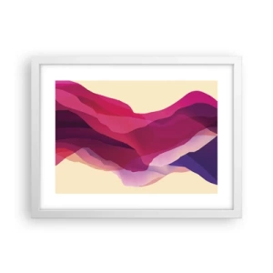 Affisch i vit ram - Purpurfärgade vågor - 40x30 cm