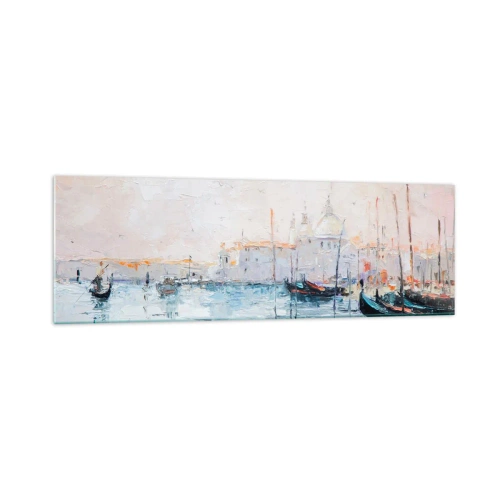Glastavla - Bild på glas - Bortom vatten, bortom dimma - 160x50 cm