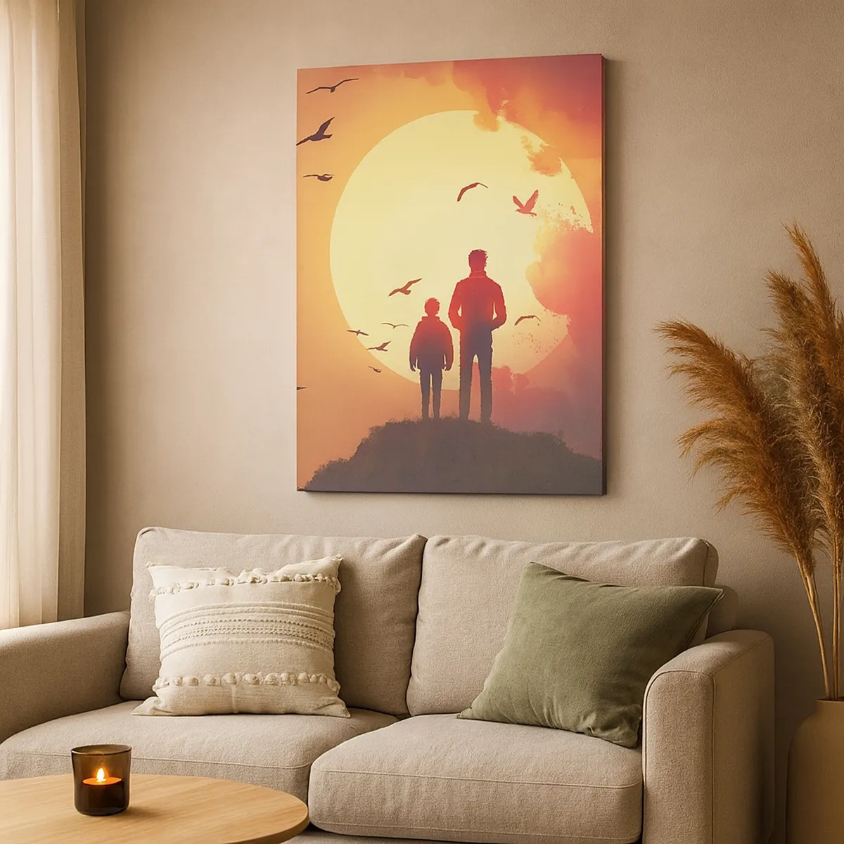 Canvastavla - Bild på duk - Öga mot öga med solen - 50x70 cm