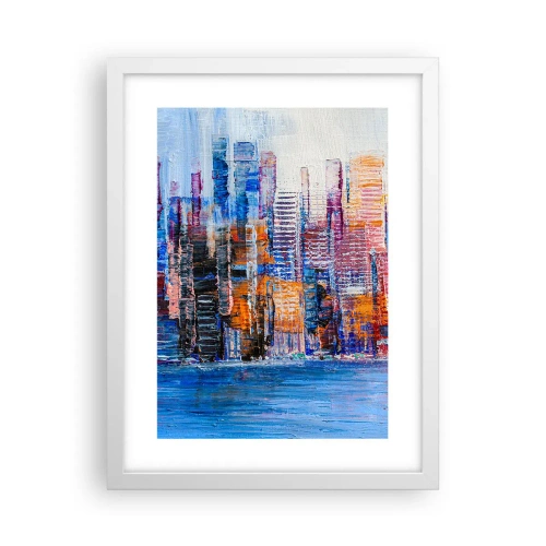 Affisch i vit ram - En glädjefylld metropol - 30x40 cm