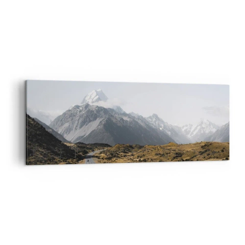 Canvastavla - Bild på duk - Väg till fjällens hjärta - 140x50 cm