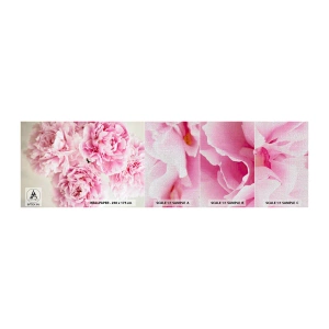 Provbit av fototapet Premium Canvas - Rosa prakt - Pioner, Blombukett, Blommor - 100x30 cm