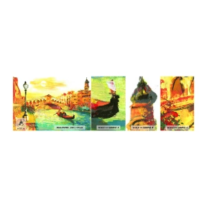 Provbit av självhäftande fototapet Deluxe Sticker - De förälskades pilgrimståg - Venedig, Stad, Arkitektur - 100x30 cm