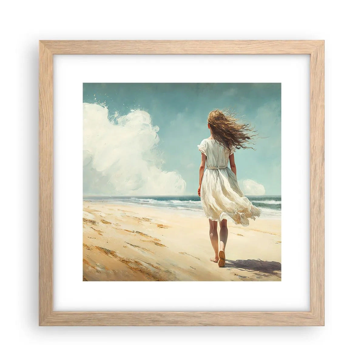 Affisch i ram av ljusek - Att möta solen och vinden - 30x30 cm