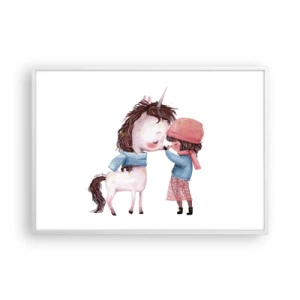 Affisch i vit ram - Vintersaga - 100x70 cm