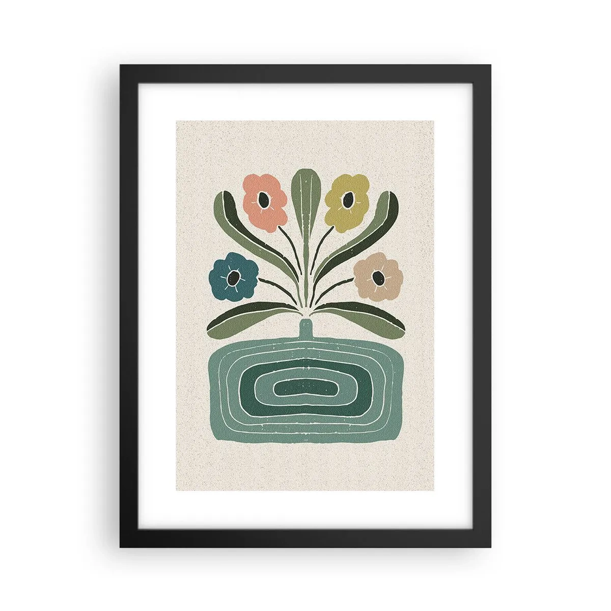 Affisch i svart ram - Symmetrisk bukett - 30x40 cm