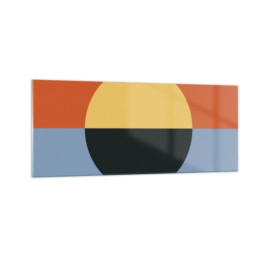 Glastavla - Bild på glas - Komposition av värme och kyla - 100x40 cm