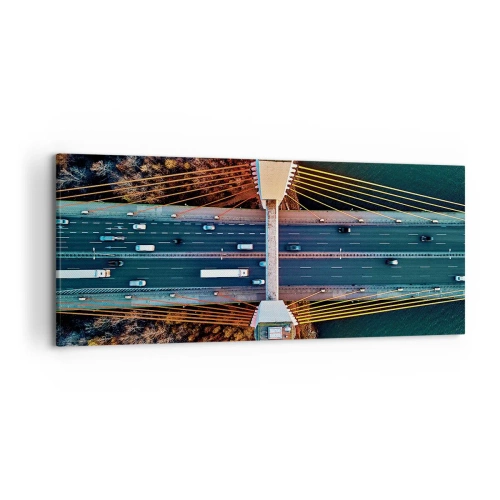 Canvastavla - Bild på duk - Bortom vatten, bortom skog - 120x50 cm