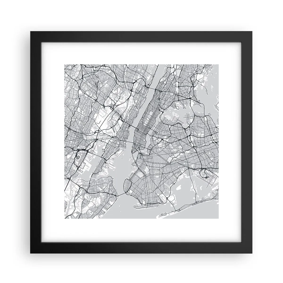 Affisch i svart ram - Metropolens anatomi - 30x30 cm