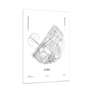 Glastavla - Bild på glas - Dubais anatomi - 50x70 cm