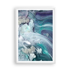 Affisch i vit ram - Blåhetens strömmar - 70x100 cm