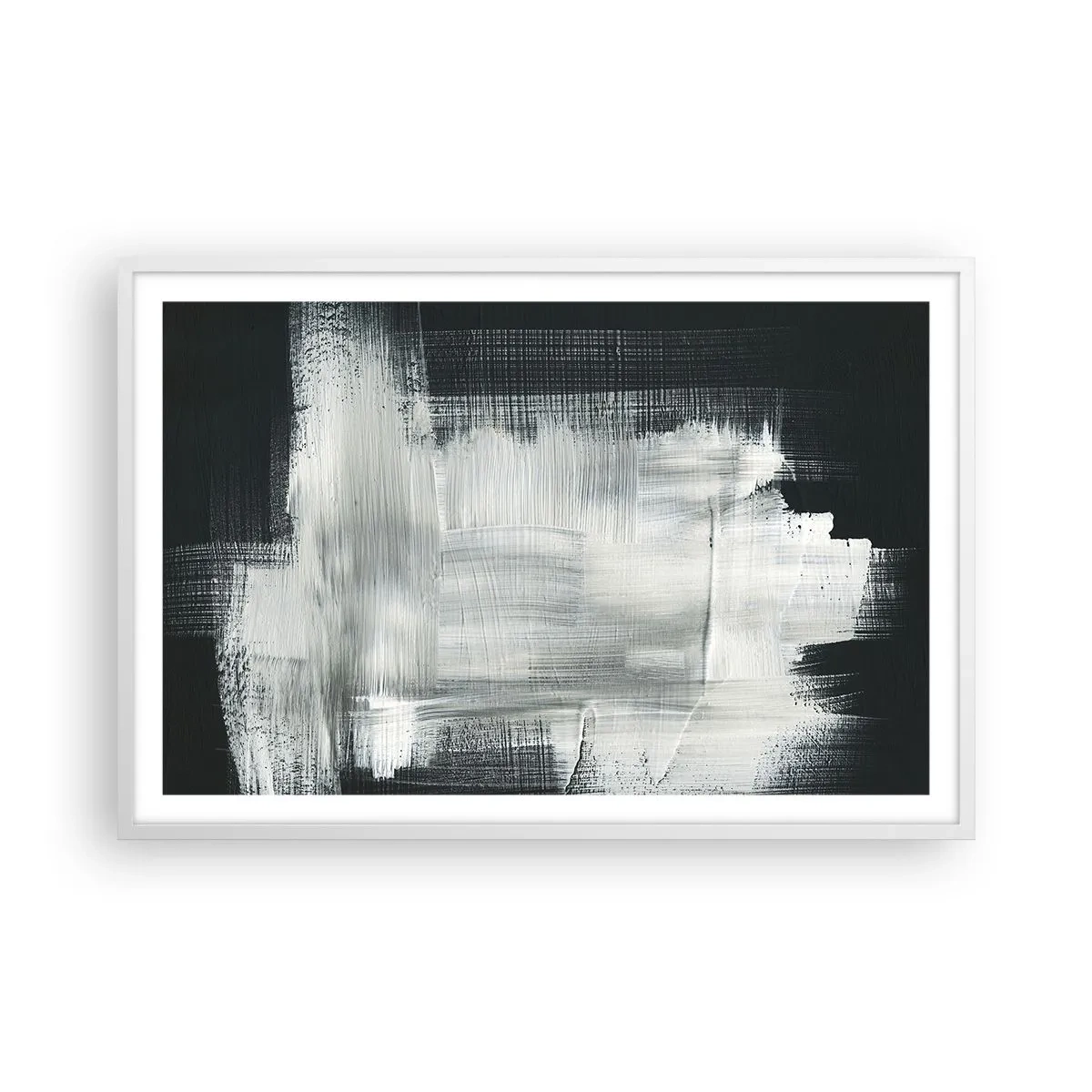 Affisch i vit ram - Vävd av det vertikala och horisontella - 91x61 cm