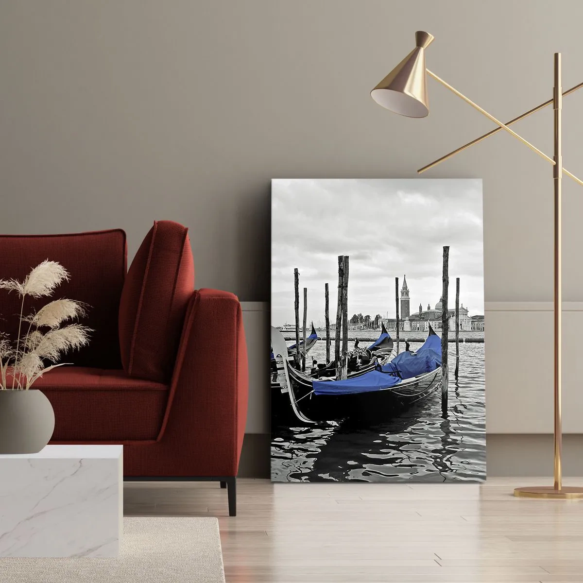 Canvastavla - Bild på duk - Fundersamt Venedig - 70x100 cm