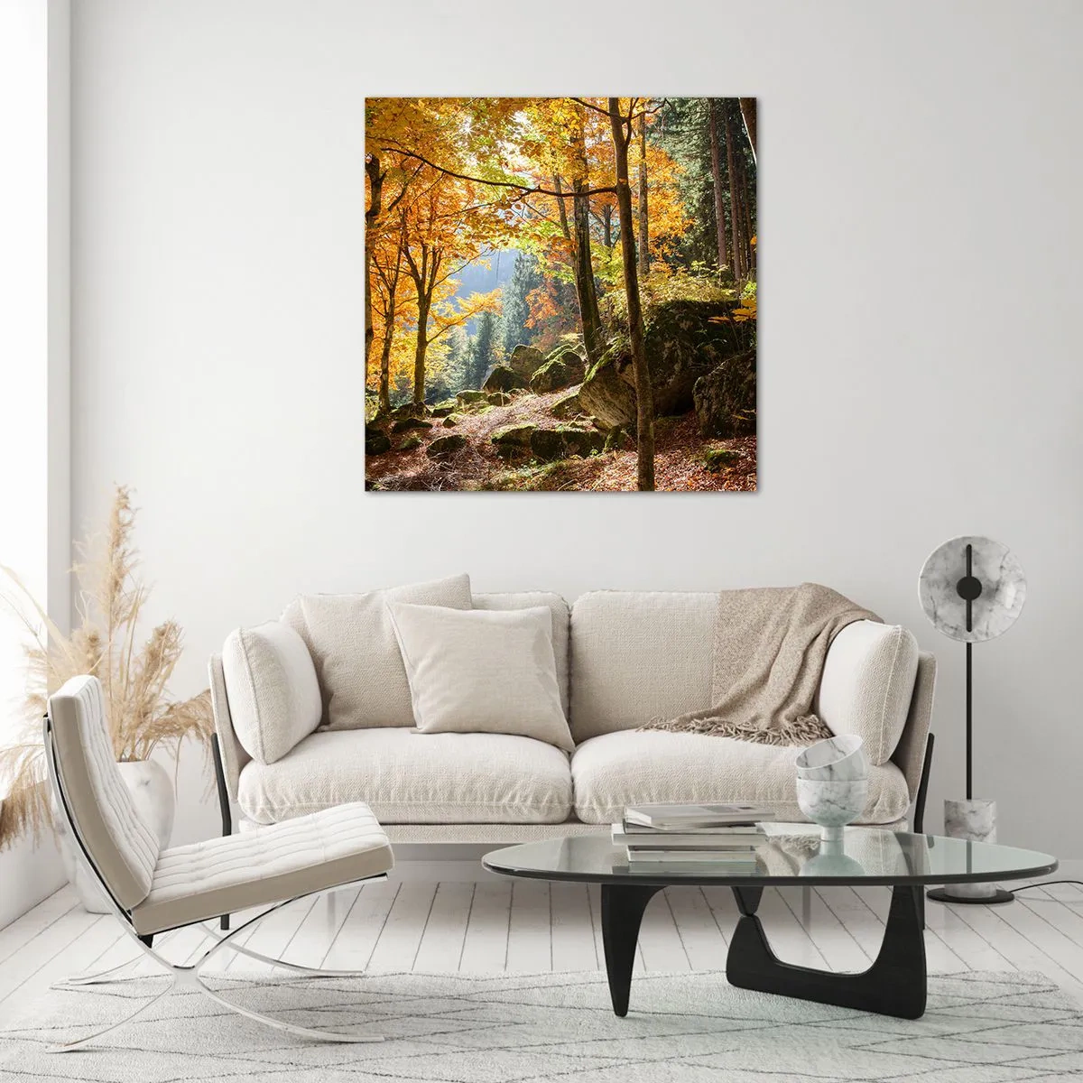 Glastavla - Bild på glas - Dags att vila - 50x50 cm