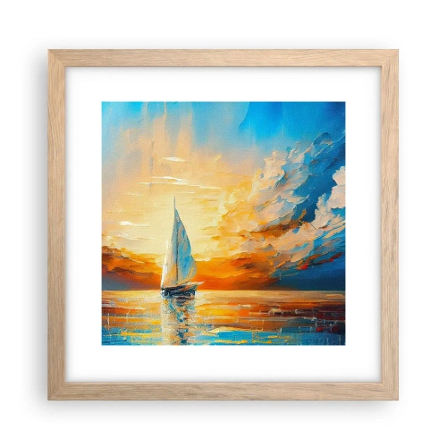 Affisch i ram av ljusek - Segla i gult - 30x30 cm