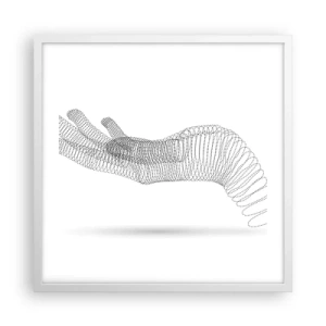 Affisch i vit ram - En spänstig hand - 50x50 cm