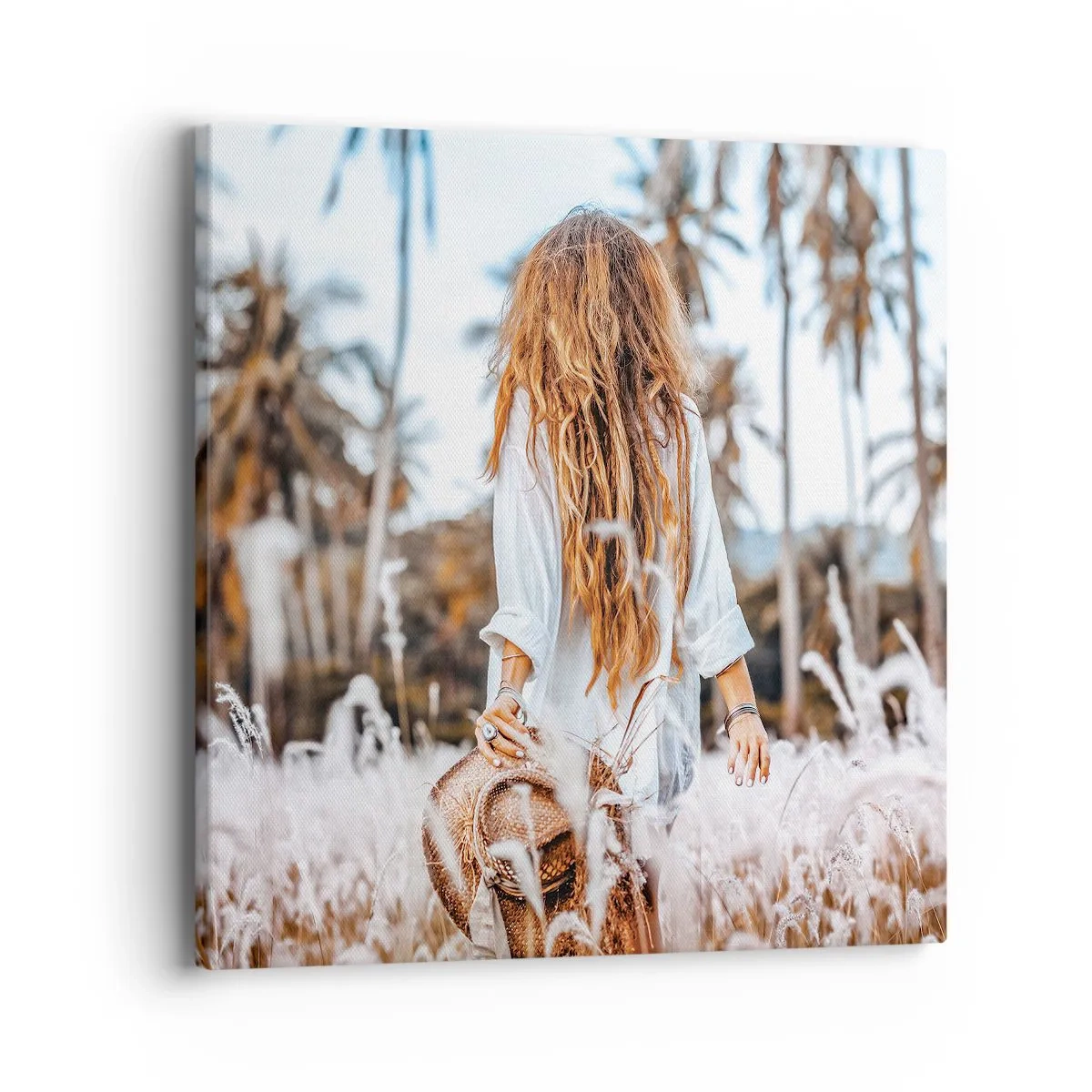 Canvastavla - Bild på duk - Född ur gräsdun - 40x40 cm