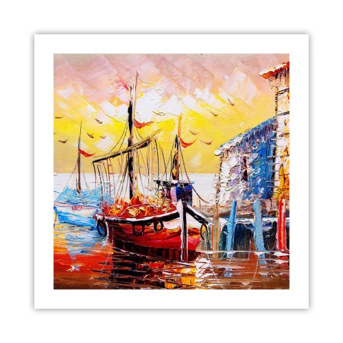 Affisch - Lycklig återresa - 50x50 cm