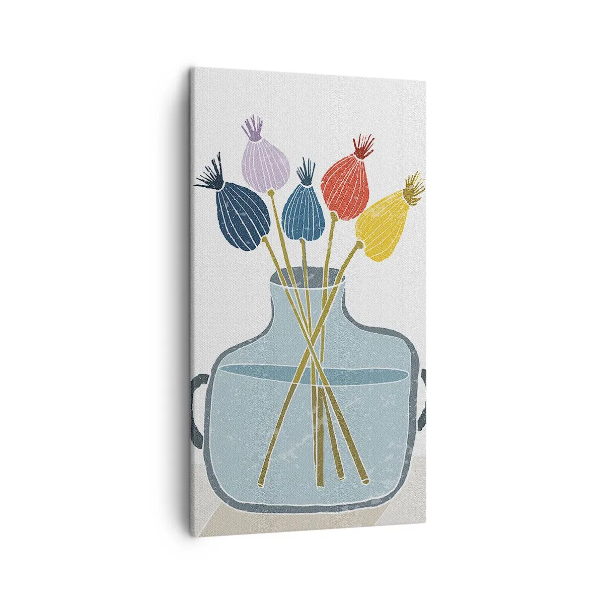 Canvastavla - Bild på duk - Vallmovas - 45x80 cm