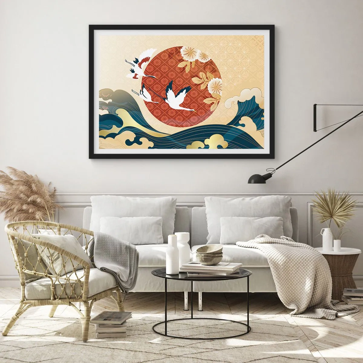 Affisch i svart ram - Japansk saga - 40x30 cm