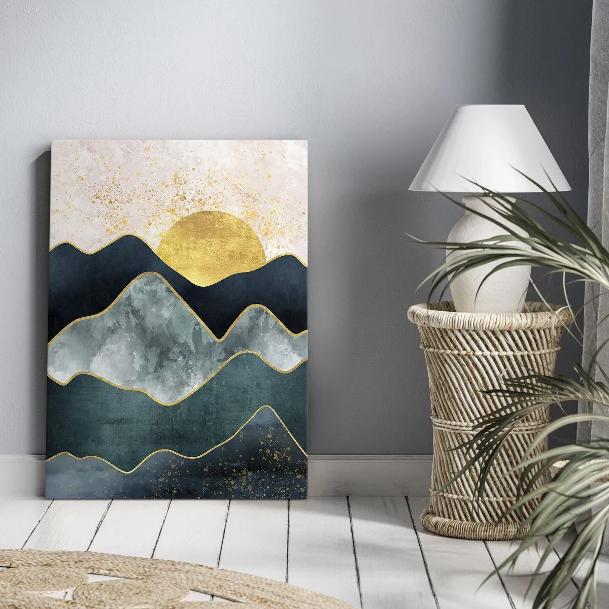 Canvastavla - Bild på duk - Bortom bergen - 70x100 cm