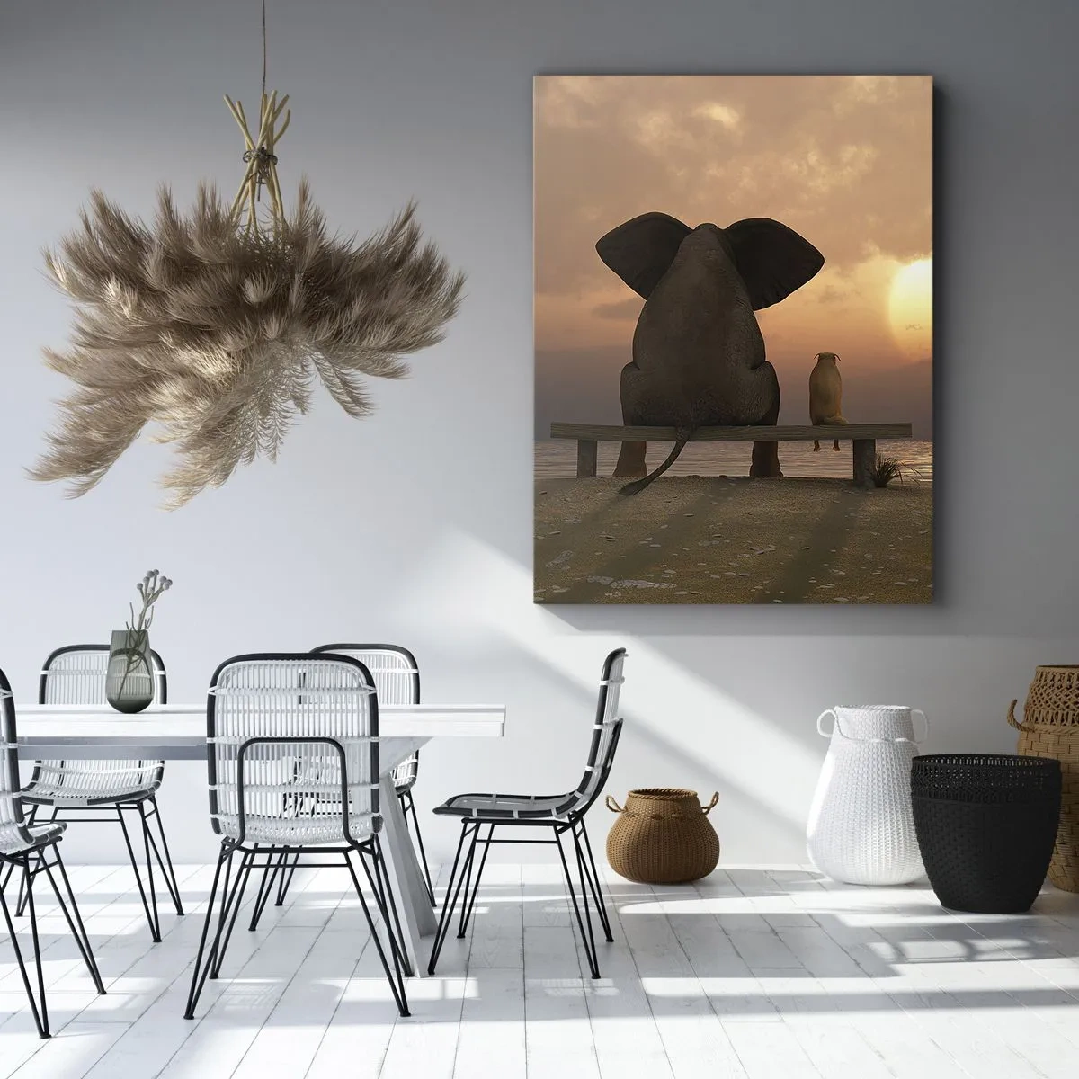 Canvastavla - Bild på duk - Det är bra att vara tyst tillsammans - 45x80 cm