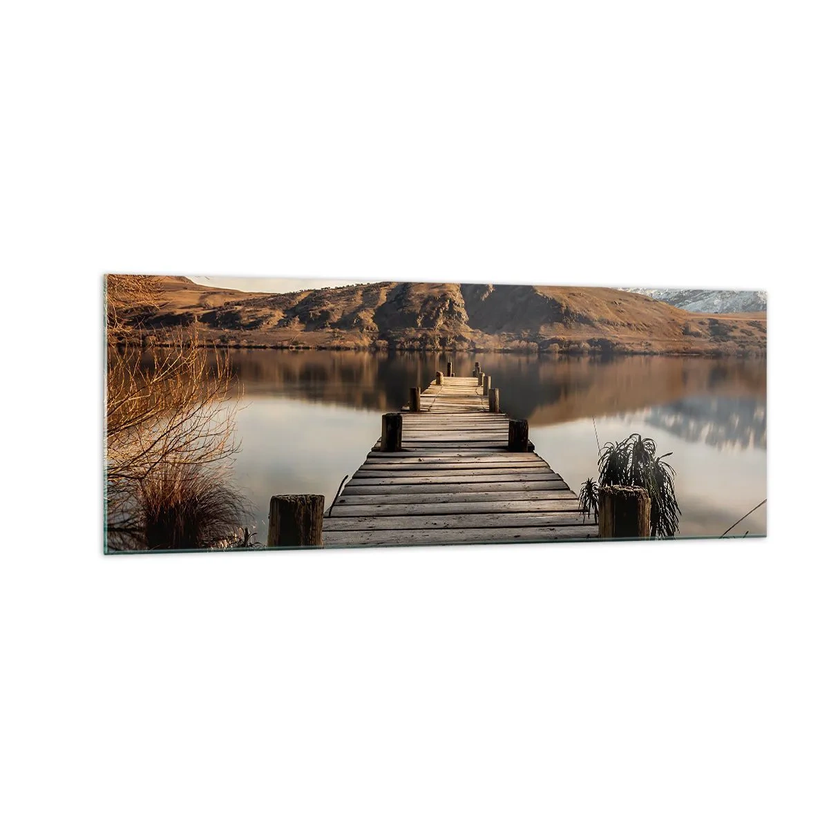 Glastavla - Bild på glas - Ett landskap i tystnad - 140x50 cm