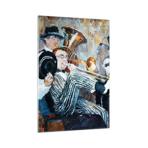 Glastavla - Bild på glas - Hela den jazzmusiken - 80x120 cm