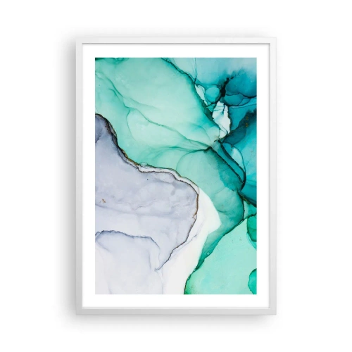 Affisch i vit ram - En studie i turkos - 50x70 cm