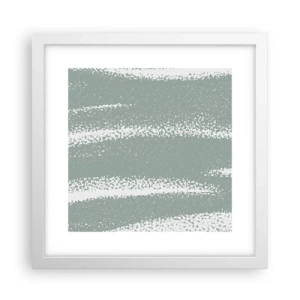 Affisch i vit ram - Abstraktion i vinterstämning - 30x30 cm