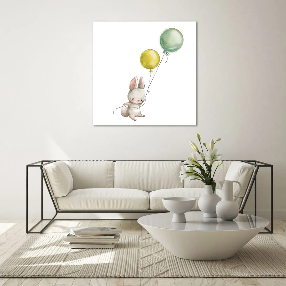 Glastavla - Bild på glas - Jag flyger med! - 70x70 cm