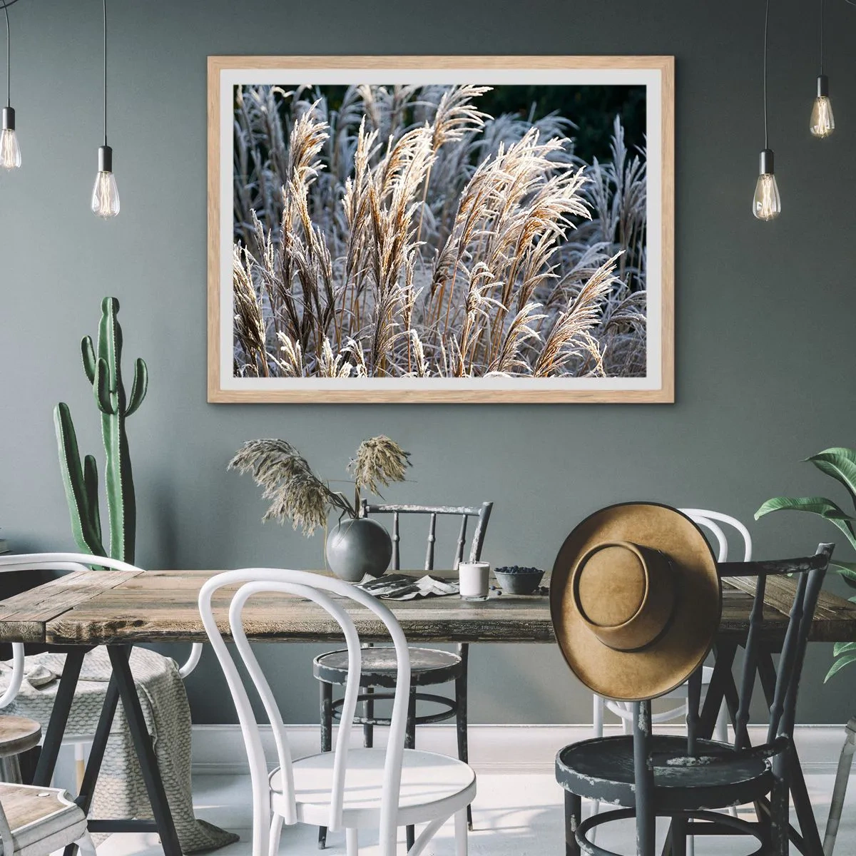 Affisch i ram av ljusek - Frostprydda - 40x30 cm