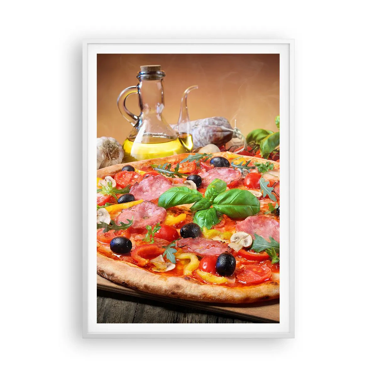 Affisch i vit ram - Med riktig italiensk smak - 70x100 cm