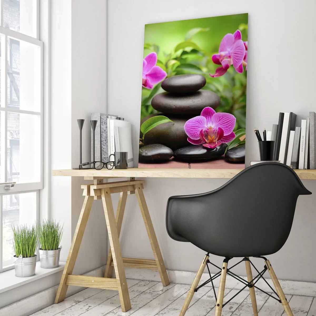 Glastavla - Bild på glas - Lugnets pyramid - 50x70 cm