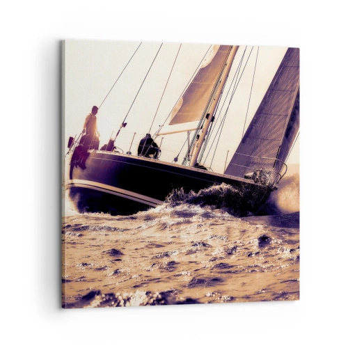 Canvastavla - Bild på duk - Segla seglaren - 60x60 cm