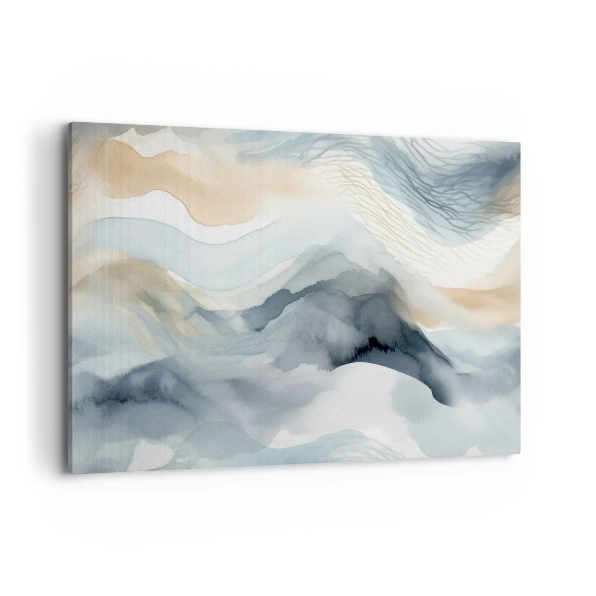 Canvastavla - Bild på duk - Snöig och dimmig abstraktion - 120x80 cm