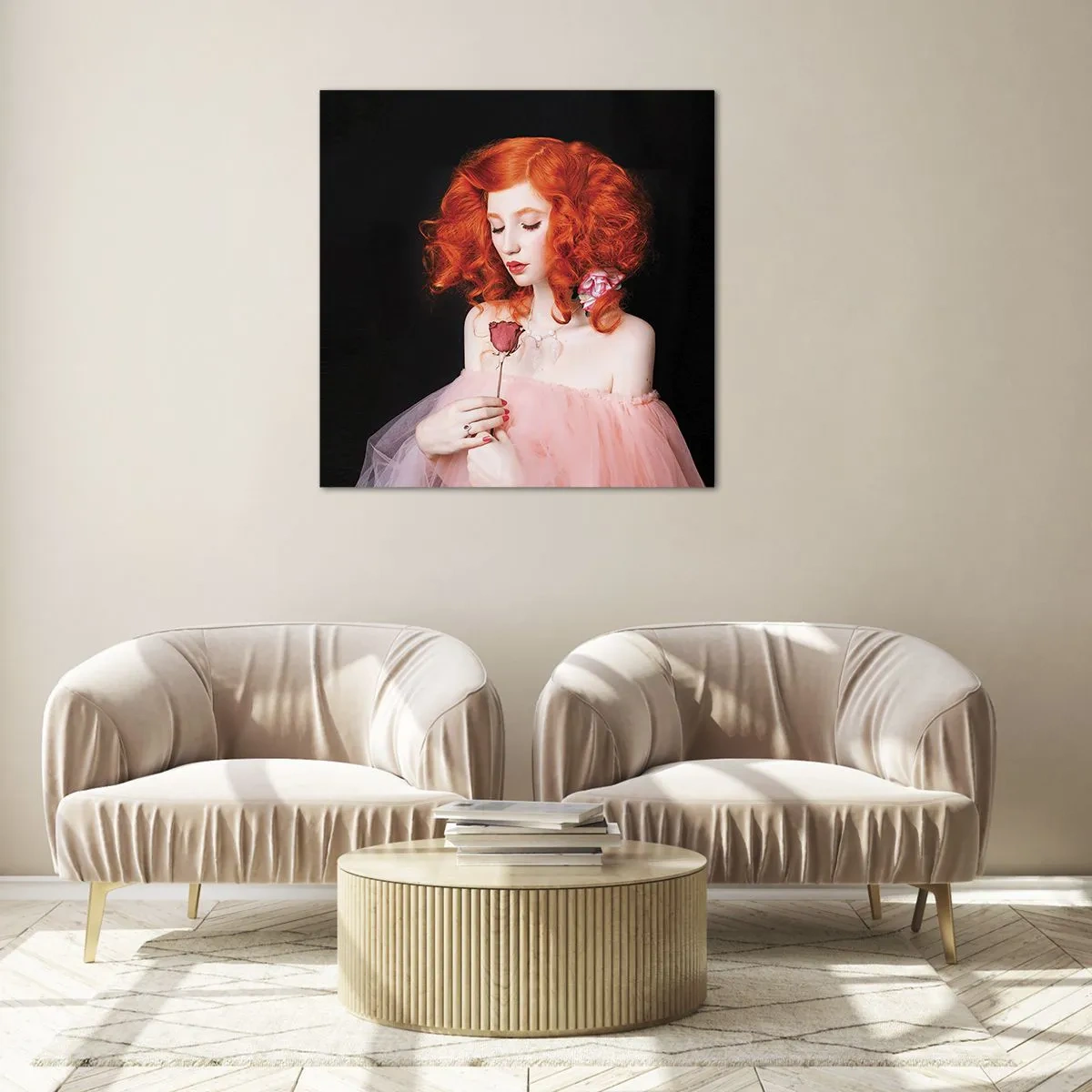 Glastavla - Bild på glas - I Barockstil - 70x70 cm