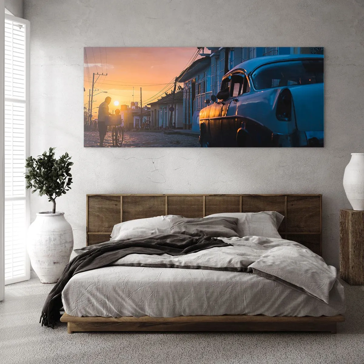 Glastavla - Bild på glas - Här bromsar tiden - 100x40 cm