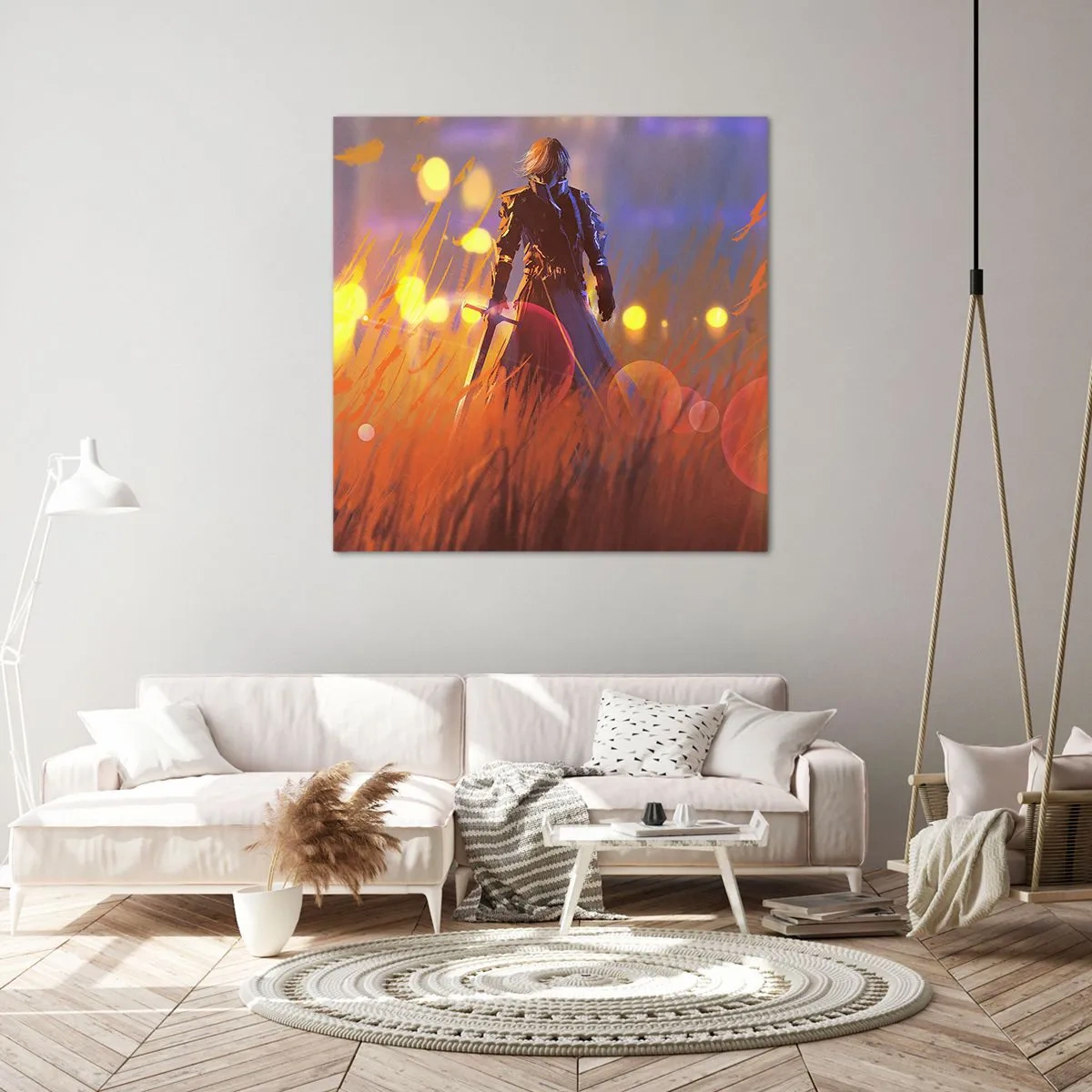 Canvastavla - Bild på duk - Vandrande riddare - 60x60 cm