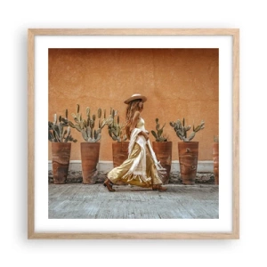 Affisch i ram av ljusek - I hippiestil - 50x50 cm