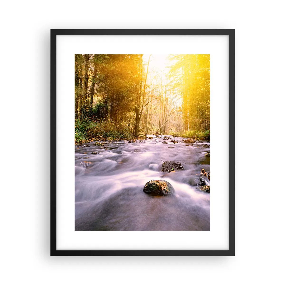 Affisch i svart ram - Malakit i silver-guld infattning - 40x50 cm