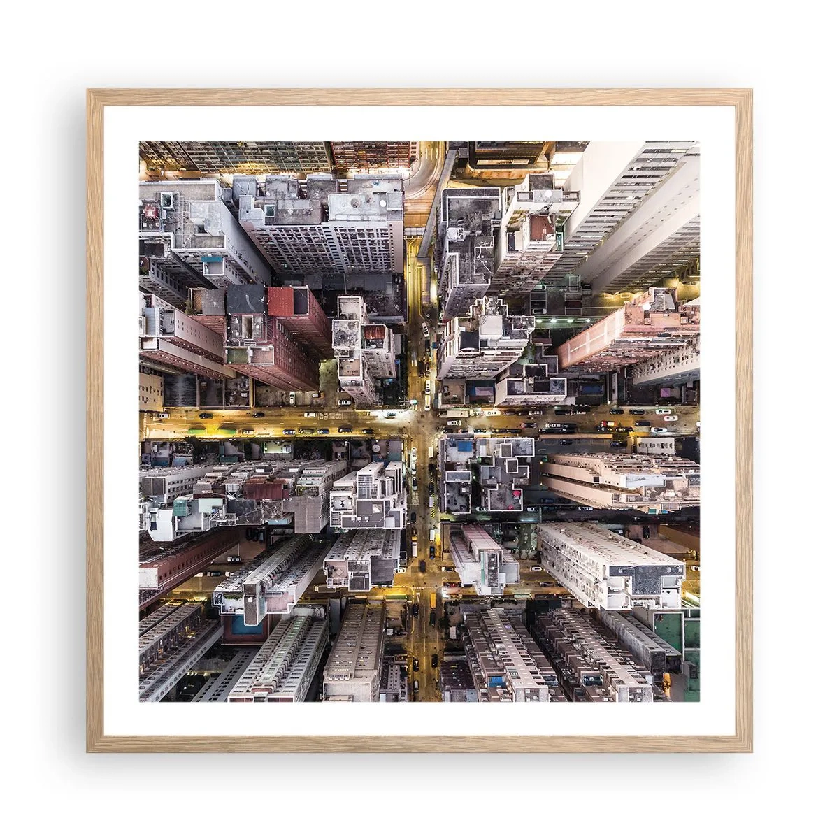 Affisch i ram av ljusek - Hälsningar från Hongkong - 60x60 cm