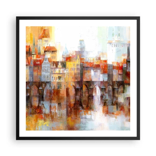 Affisch i svart ram - Vackert under bron - 60x60 cm
