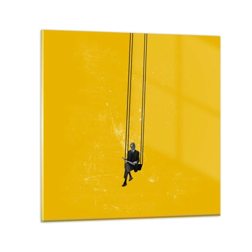Glastavla - Bild på glas - En dag som alla andra - 40x40 cm
